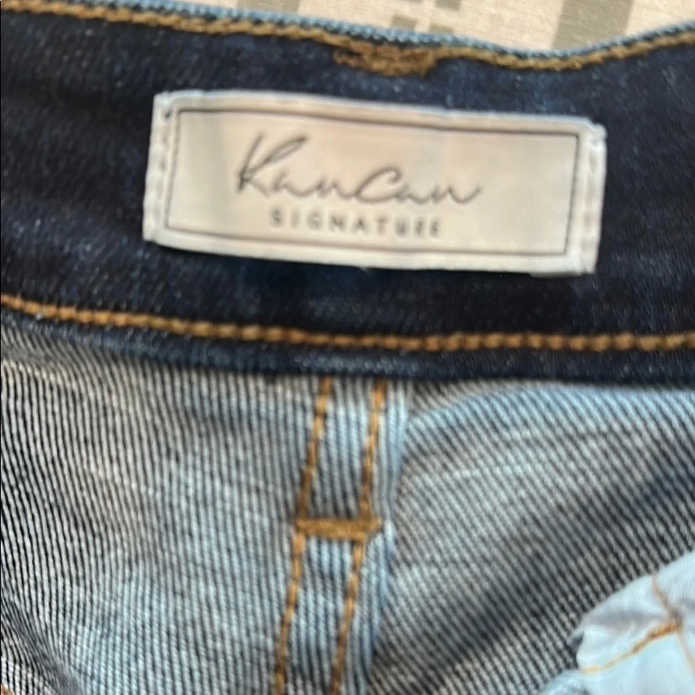 KanCan Dark Blue Button-Up Jean Shorts